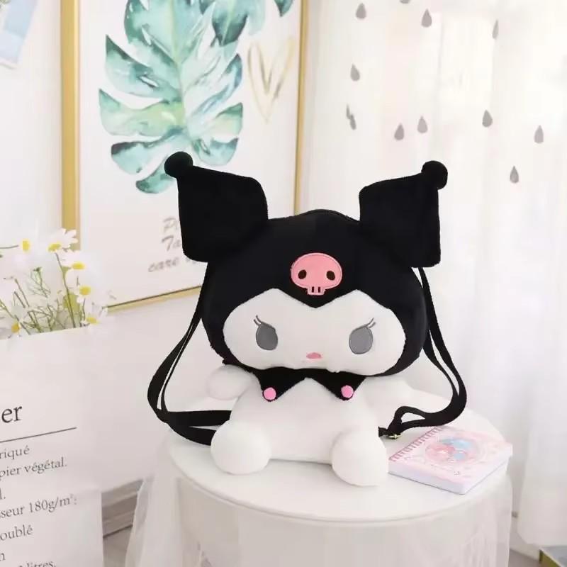 Милый рюкзак-плюш Sanrio для девочек, Милый Куроми, Синнаморолл, Моя Мелоди, Мультяшный Аниме Школьный рюкзак, Легкий дорожный рюкзак