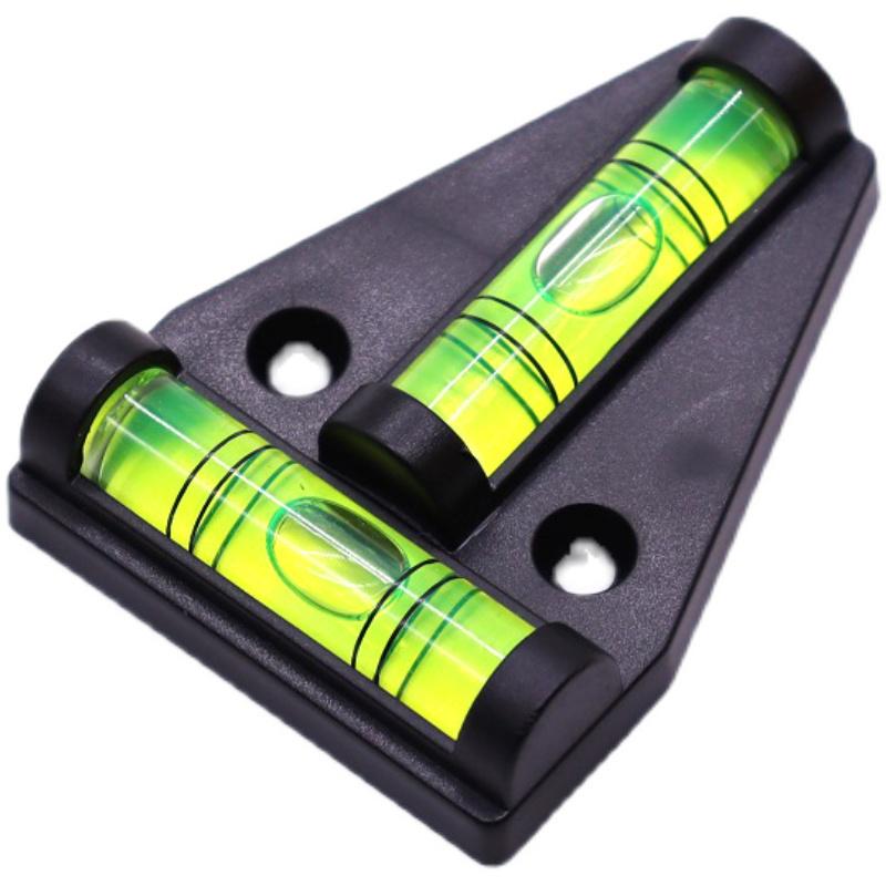 Red-Orange Plastic T-Shaped Bubble Level, Hole Mount Installer Balancer