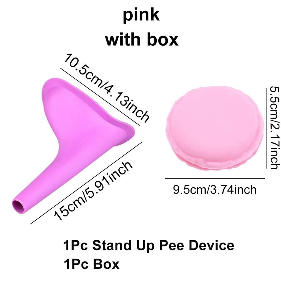 2 Colors Female Portable Silicone Urinal  Suitable for Pregnant Women Stand Up Pee Tools for Outdoor Traveler with Storage Box
