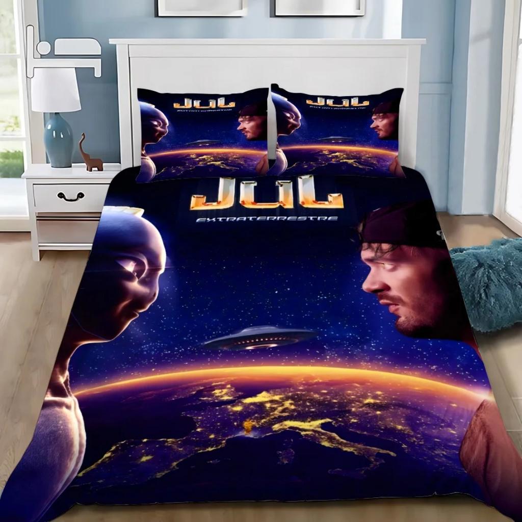 3D Printed JuL Bedding Set Rapper JuL C'est Pas Duvet Cover Pillowcase 2/3pcs 3D Prints Quilt covers Single Double Large Size