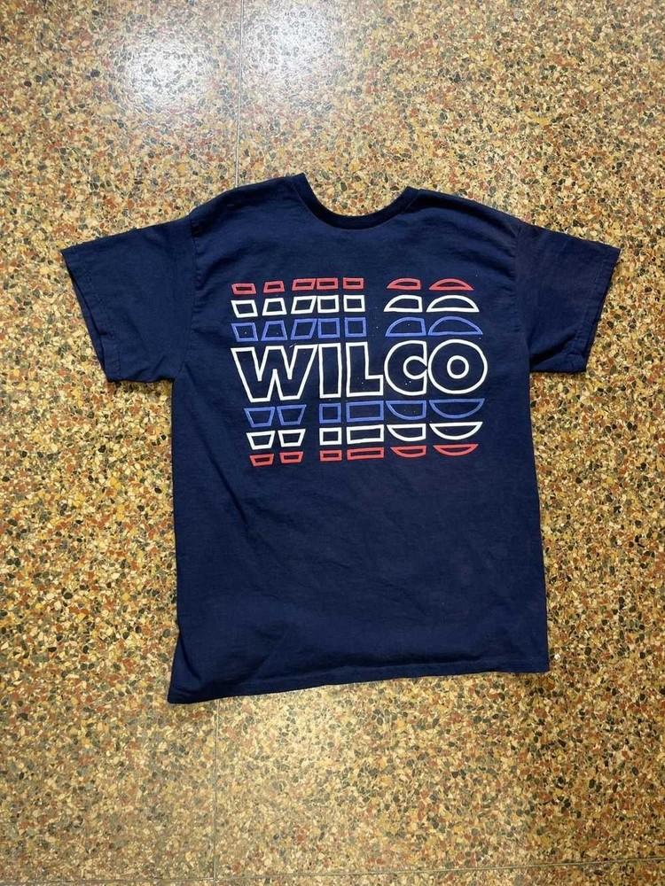 Винтажная темно-синяя футболка группы Wilco Унисекс Концертная S до 5XL DO540 Унисекс Футболка