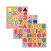 Wooden Jigsaw Puzzle for Toddlers, Shape Matching Puzzle, Number and Alphabet Learning, Shape Matching Toy, Educational Building Blocks, Color