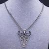 Hip Hop Animal Bull Head Pendant Necklace Men Stainless Steel Silver Color Skull Ox Bone Chain Amulet Jewelry collar ZZZ3574-QKC