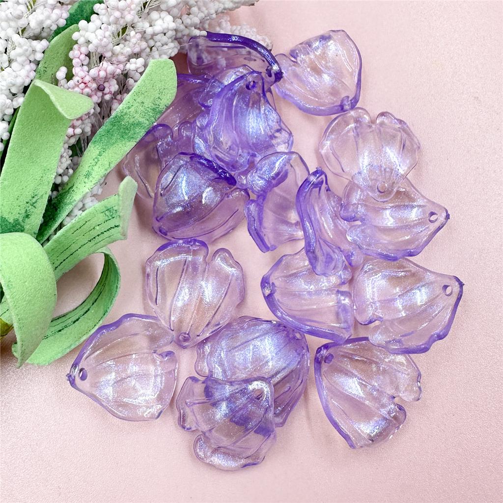 Pendant Keychain DIY Beads Creative Making Material Shiny Accessories 20Pcs Large Petal Jewelry 20.6*22.9mm Earrings Acrylic