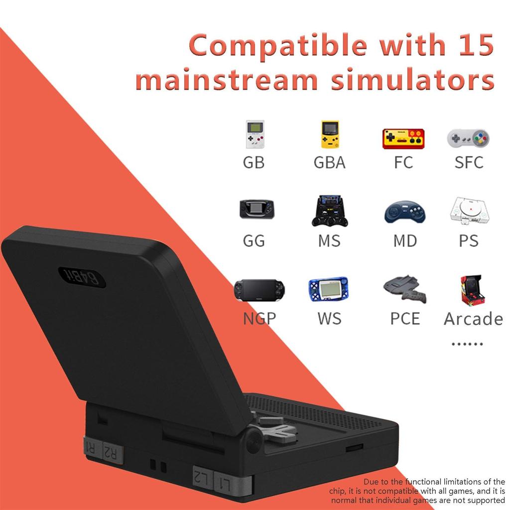 Портативная игровая складная консоль с 3-дюймовым IPS-экраном, открытая система, мини-игровая консоль со встроенными 1500 играми