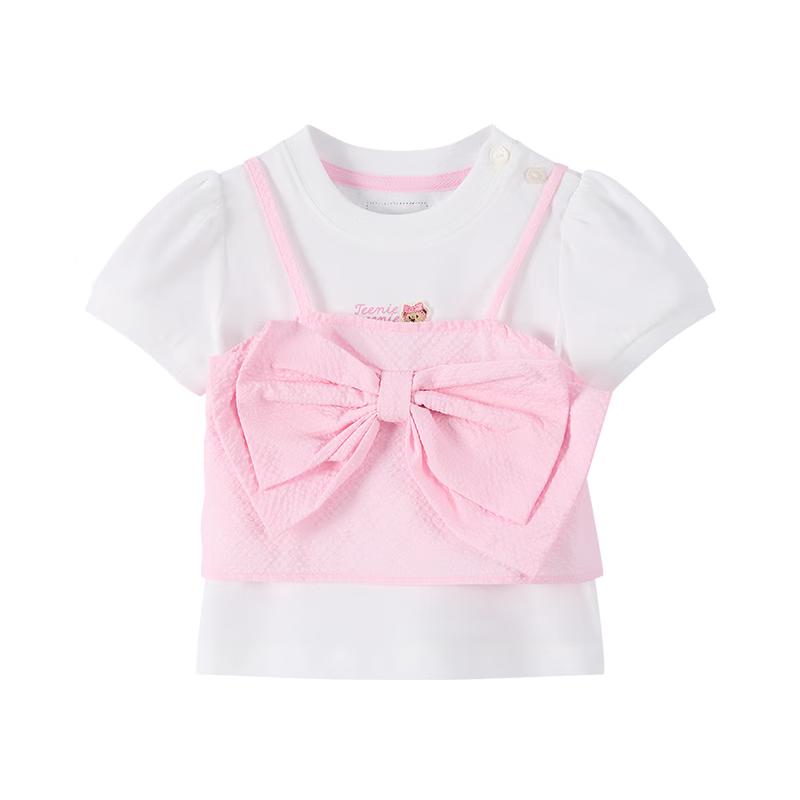 Teenie Weenie Girls' Bow Strap Short Sleeve T-Shirt