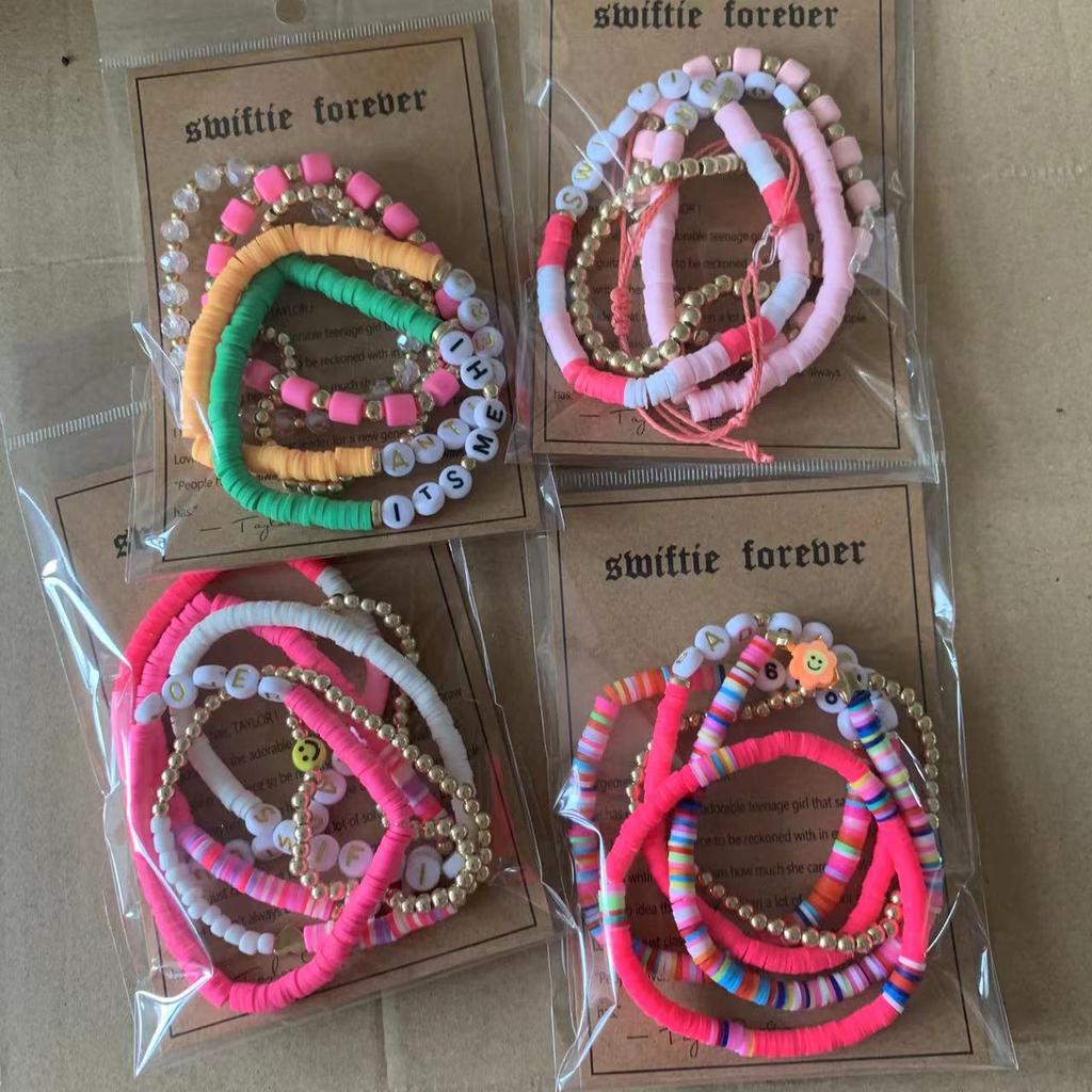 Набор браслетов из полимерной глины Taylor Swiftie Friendship с логотипом из английских букв