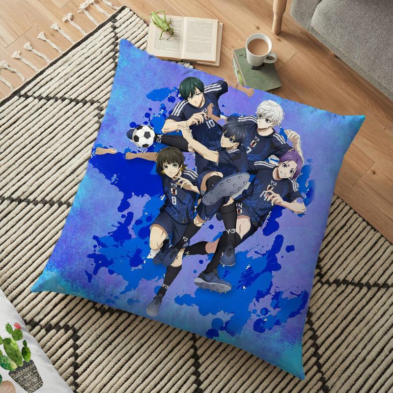 Наволочка с квадратным рисунком аниме «Blue Lock» с принтом «Isagi Yoichi Nagi Seishiro», мягкая, дышащая, для декора спальни, для фанатов