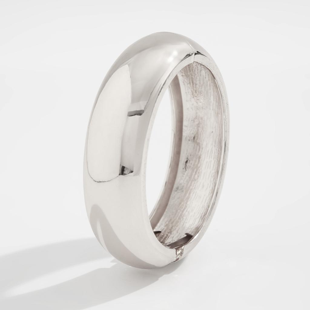 Exaggerated INS Heavy Craft Design Sense Metal Glossy Bracelet Geometric Personality Wide Bracelet