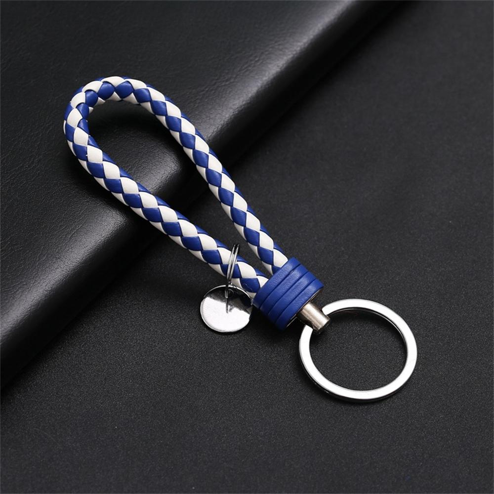 2Pcs Creative PU Leather Braided Rope Keychain Car Key Ring For Women Men Fashion Key Holder Accessories