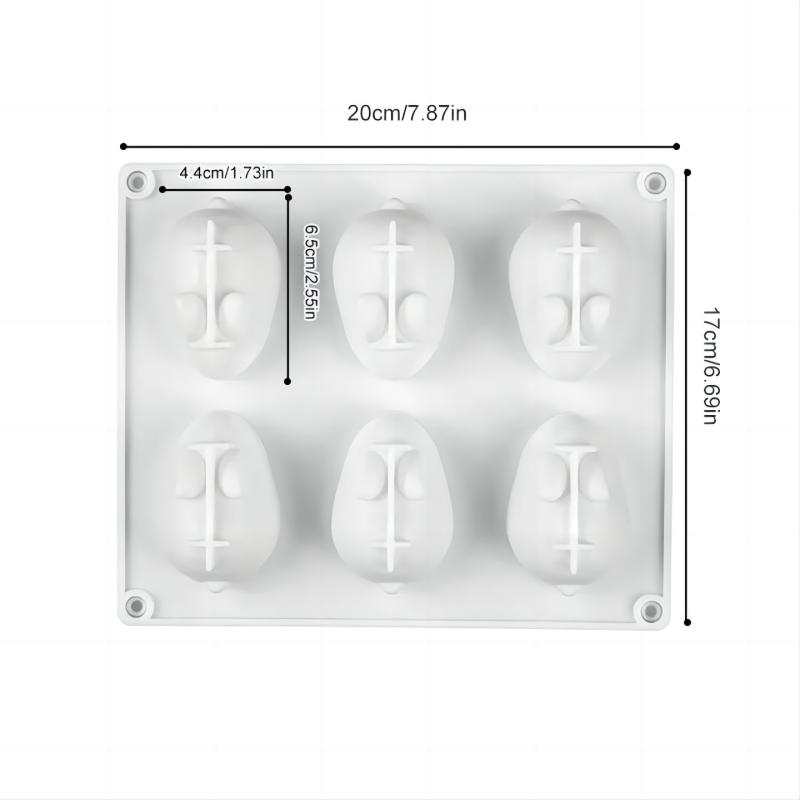 Силиконовая форма для кролика, форма для помадки, кролика, форма для шоколадного торта, 6 гнезд, украшение для мусса, торта, форма для выпечки десерта, модель свечи «сделай сам»