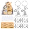 24Set Cowboy Western Party Favors Cowboy Keychain Hat Boot Horse Shoe Keyring With Organza Bags Thank You Tags And Rope