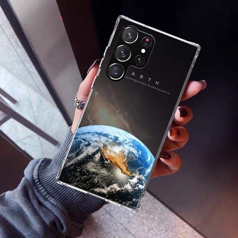 Earth Stars Space Phone Case For Samsung Galaxy S26 S25 Edge S24 S23 Ultra S22 Plus S21 S20 FE Soft TPU Back Cover Funda Galaxy