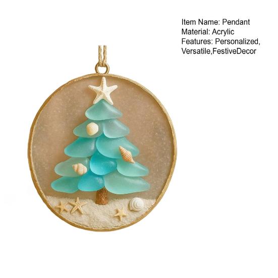 Yousheng Рождественские елочные украшения Двусторонний акриловый подвесной декор для рождественской елки, дома, вечеринки, подарочные бирки, праздничные украшения