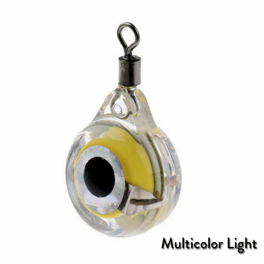 1pc/3pcs Mini Fishing Lure Light LED Deep Drop Underwater Eye Shape Fishing Squid Fishing Bait Luminous Lure for Attracting Fish