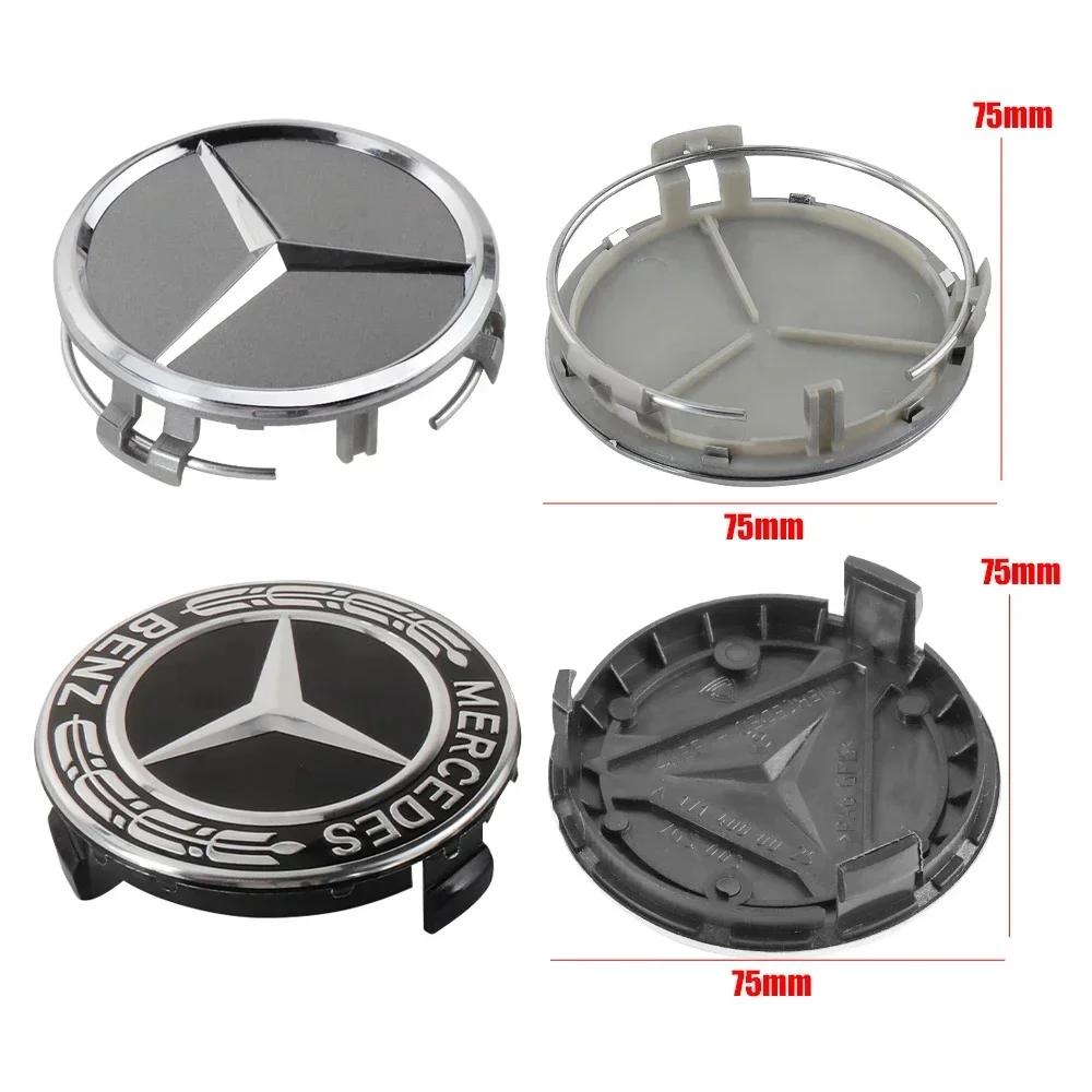 Car Sticker 2026 New For Benz Auto 75mm Wheel Center Hub Cap Badge Decoration Accessories for Mercedes Benz Maybach W204 W205 W2