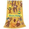 Curious George Cartoon Monkey Coral Fleece Plush Throw Blankets Blanket for Home Bedroom Lightweight Bedding Throws