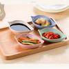 2Pcs Food Snack Dish Plastic Leaf Shaped Plate Food Dish
