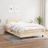Maison Exclusive - Sommier à lattes de lit avec matelas crème 120x190 cm tissu