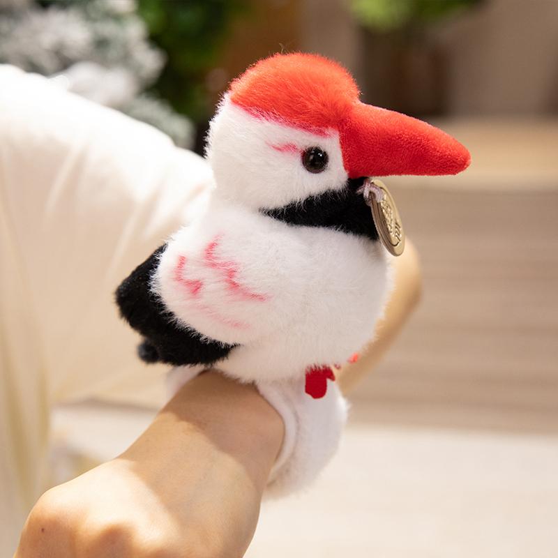 1Pc 12cm Lovely Parrot Sparrow Toucan Red-crowned Crane Plush Toys Standing Shoulder Wristband Plushie Bird Dolls Pendant Gift