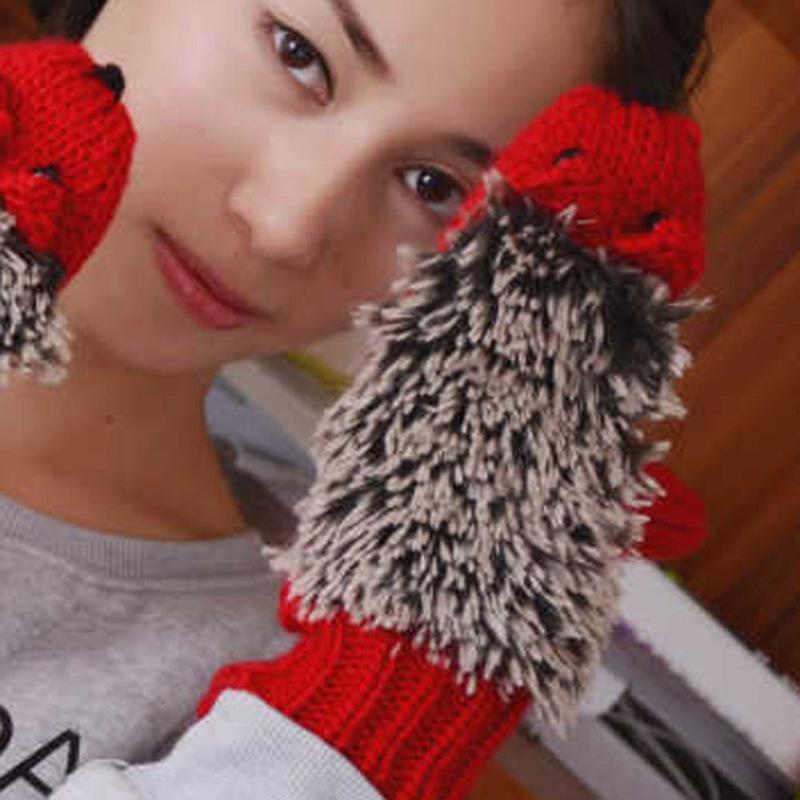 Женские меховые перчатки без пальцев для девочек, вязаные шерстяные варежки, наручные зимние женские перчатки, мягкие варежки