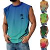 Мужская летняя майка без рукавов с принтом, круглым вырезом и градиентом, спортивная, в стиле кэжуал