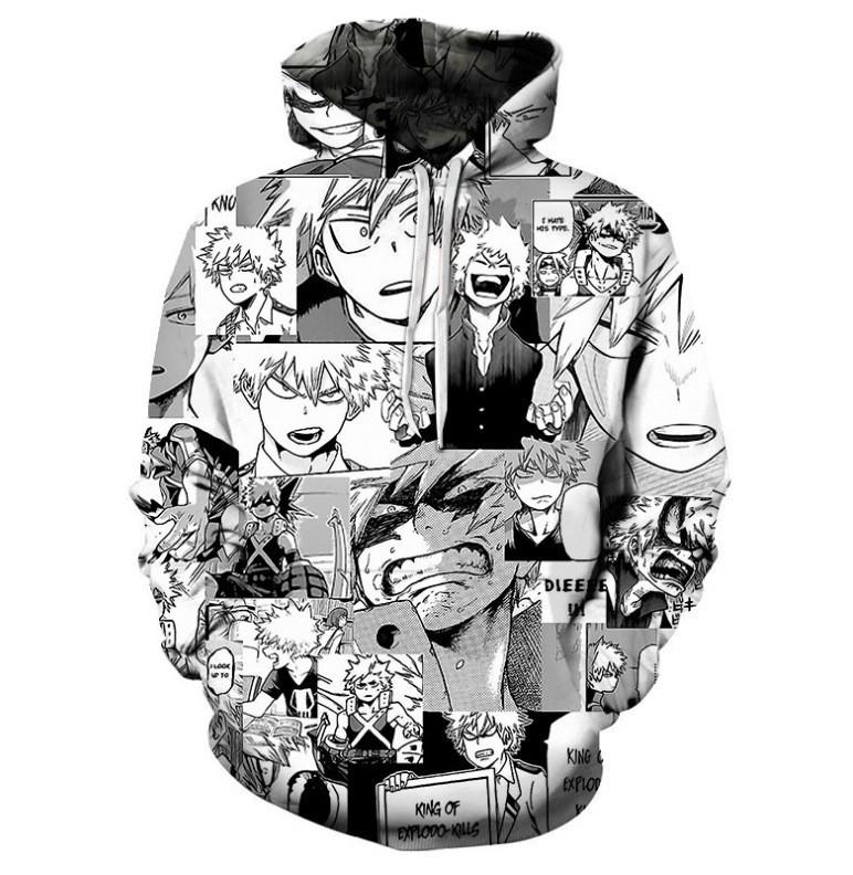 Унисекс худи с 3D-принтом из My Hero Academia, стильный пуловер для мужчин и женщин