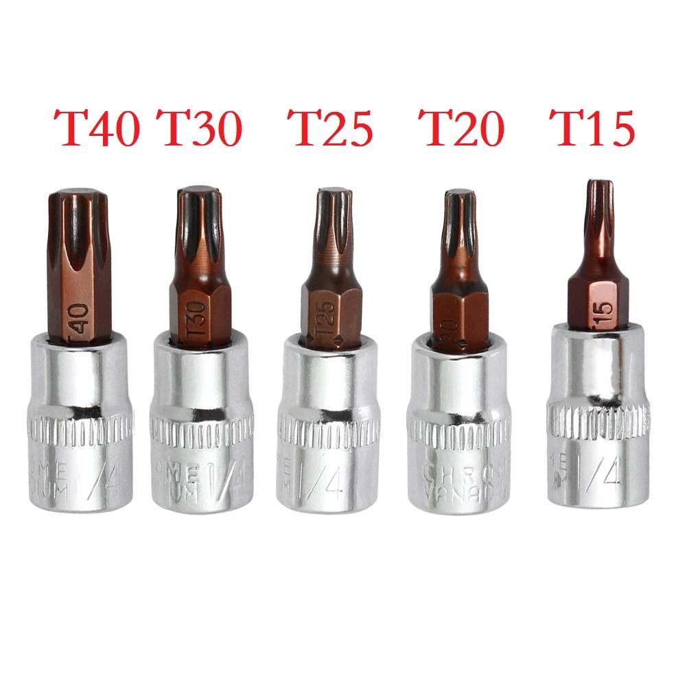 Набор бит для отвертки Torx Высокопроизводительный Привод 1/4 дюйма T15 T20 T25 T30 T40
