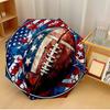 Patriotic Football Graphic Printed Umbrella Windproof Folding Umbrella Portable Sun and Rain Umbrella Suitable for Gifting