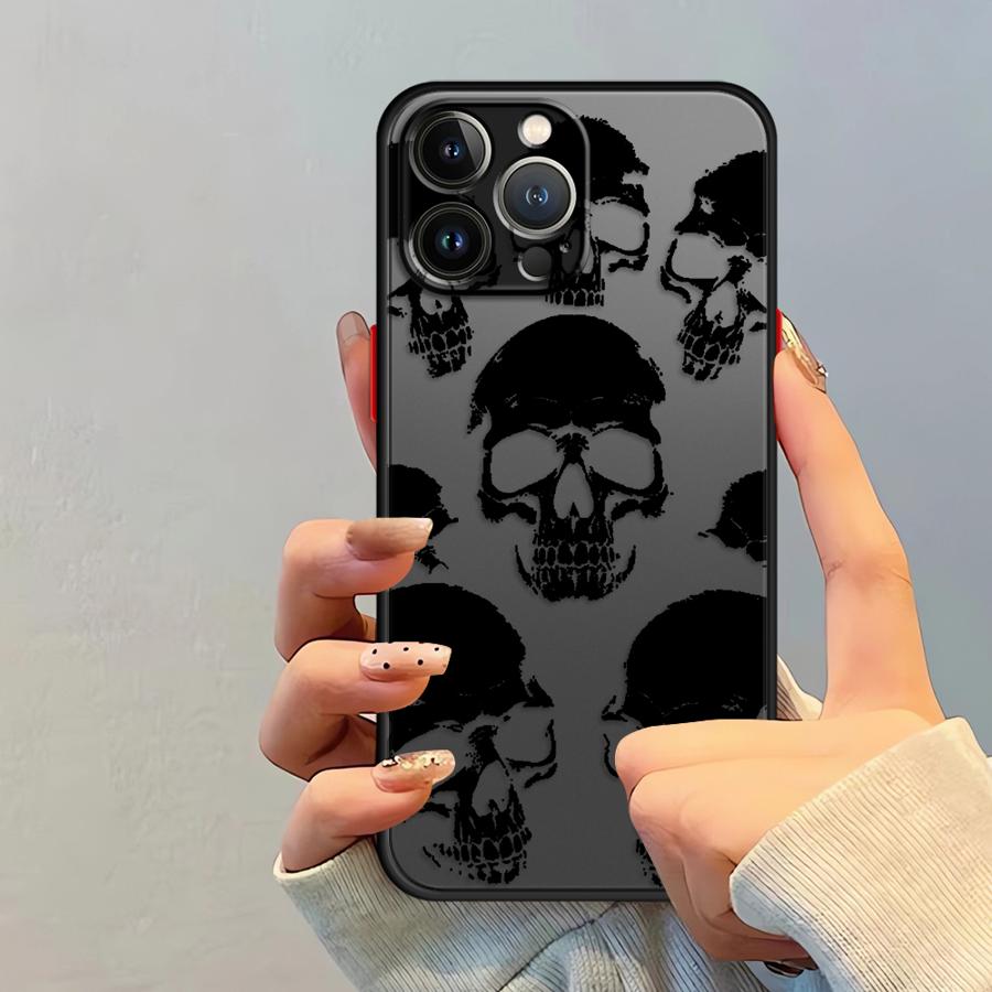 Чехол для iPhone 17 Pro Max 13 Mini 7 8 SE XS XR Air 14 12 15 16 Plus 11 Funda Задняя крышка телефона Скелет Череп