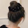 Black Velvet Hair Scrunchies Vintage Pearl Elastic Hair Bands Elegant Hair Ties Simple Women Ponytail Holder Head Bands