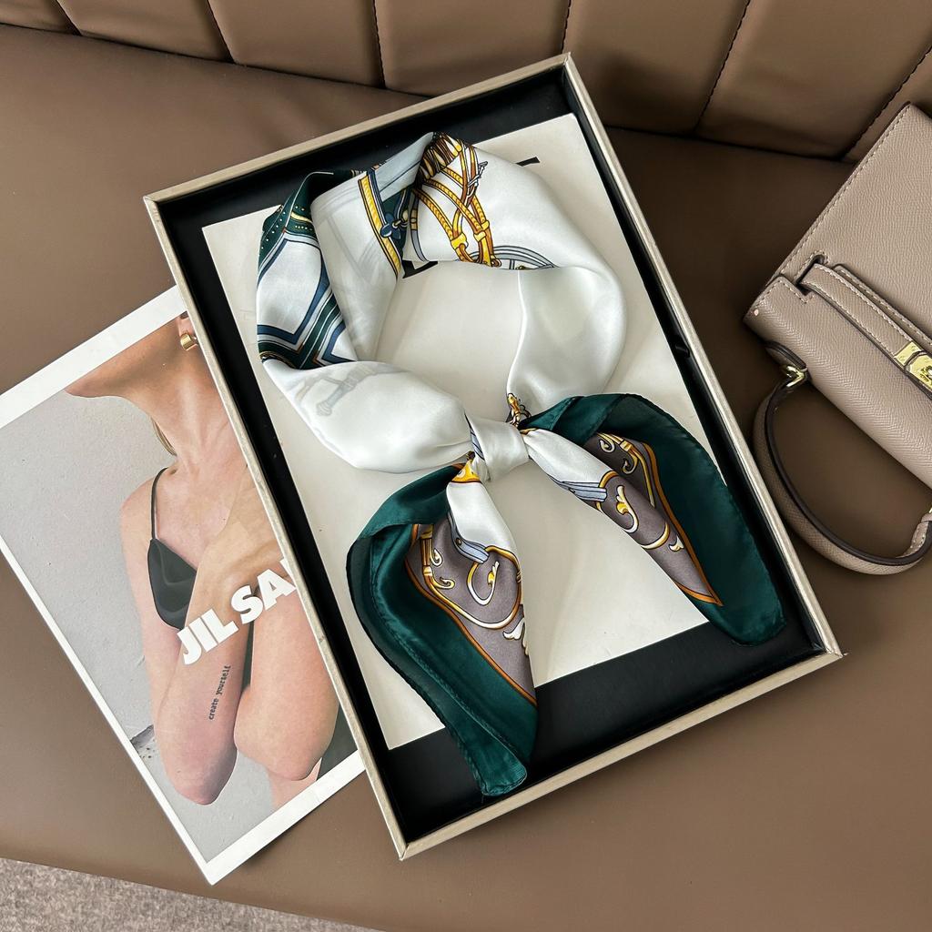 Шелковый шарф женский модный универсальный высокий смысл 70 квадратный шарф защита шеи шарф ретро шарф сумка