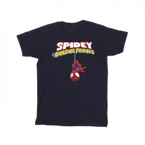 Marvel Mens Spider-Man Hanging Upside Down T-Shirt