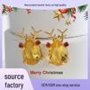 E0532 Christmas Reindeer Zircon Stud Earrings, Women's Gold-Plated Copper, European and American Festive Style.