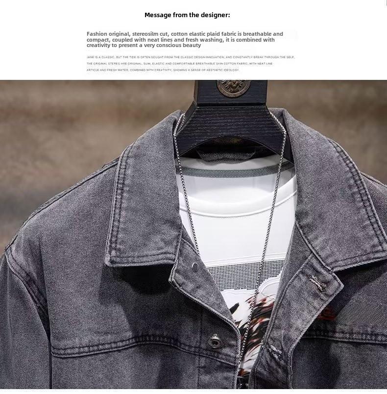 Мужская свободная джинсовая куртка - всесезонное, модное повседневное пальто