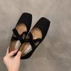 Flat ballet square head single shoes fairy shoes new spring and autumn Mary Jane evening gentle shoes