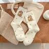 1Pair Cartoon Winter Socks Soft Middle Tube Socks Cute Floor Sleep Socks  for Woman Girls