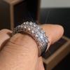 Новые роскошные женские обручальные кольца серебряного цвета полукругом с блестящим фианитом, нежный подарок для женщин, модные ювелирные изделия на помолвку