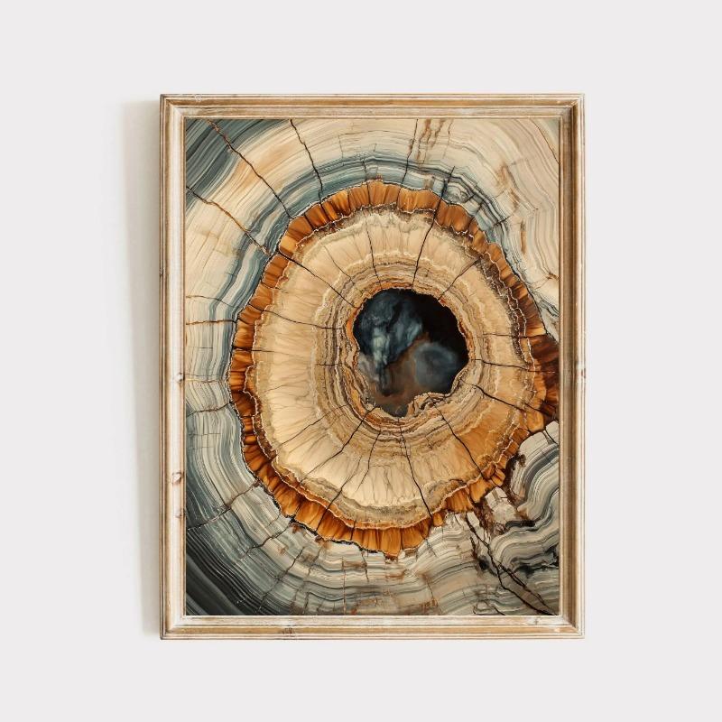 1 шт. Скандинавское абстрактное искусство «Годовые кольца дерева», Современная абстракция, Скандинавское абстрактное настенное искусство, Настенное искусство «Древесные кольца», Скандинавское изобразительное искусство