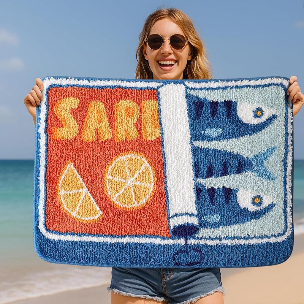 VIKAMA Cartoon Carpet Salted Fish Doormat Absorbent Bathroom Mat Rug For Bedroom Carpet For Live Room Home Decor
