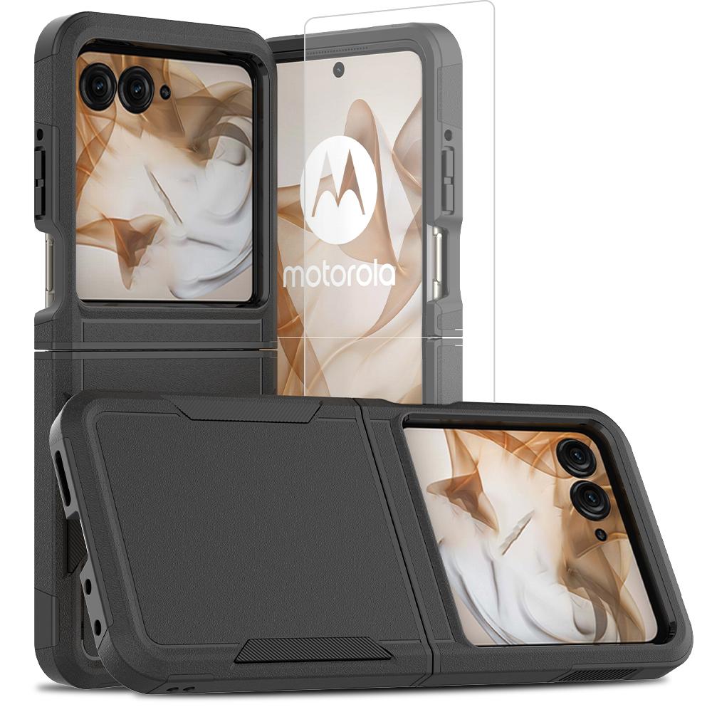 for Moto Razr Phone Case, Shockproof Hybrid Case Dual Layer Cover for Moto Razr 50 With Screen Protector