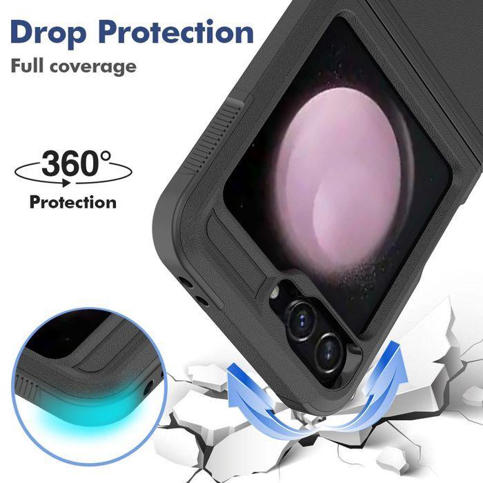 Coque de Protection - BOOLING - pour Samsung Galaxy Z Flip 7 FE - Antichoc - Hybride PC+Silicone - Noir