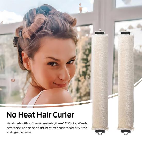 3Pcs/Set No Heat Hair Curler with Hooks Women Overnight Sleeping Curls Headband Curling Rod Soft Hair Roller Lazy Girls Long Hair Curling Styling Tool