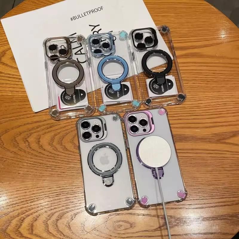 Новый прозрачный магнитный чехол для телефона с двойной подставкой для iPhone 17 Pro Max, Apple 15 и совместимостью с Lens 16 Pro
