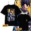 Аниме Dragon Ball Веджета Хлопковая футболка 2026 Лето Мужская и женская Мода Повседневная футболка с коротким рукавом Streetwear