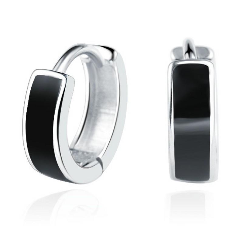 Black Round Earrings For Women 925 Sterling Silver Earrings Jewelry