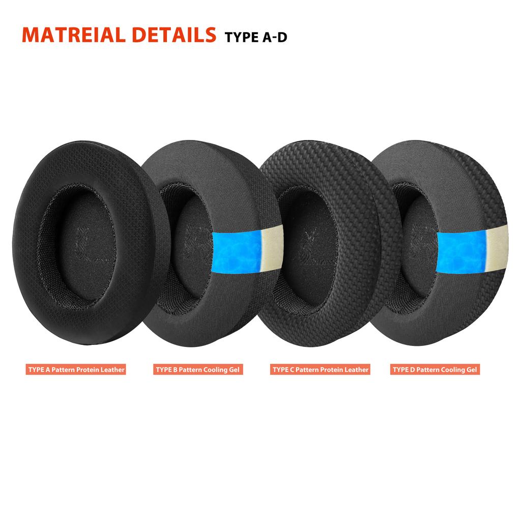 Nullmini Replacement Earpads for Audio Technica ATH-M50x M50xBT M40x M30x M20x MSR7 Headphones Cooling Gel Ear Pads Headband