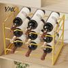 Kitchen Pantry Storage Iron Wine Rack, Curved Grooves, Countertop Cabinet Shelf, Compact Bottle Stand Metal Holder, for Cupboard And Stable Rack