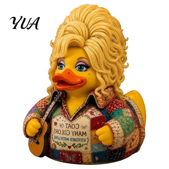 Creative Home Office Ornament Parton Memorial Duck, Dolly Duck Figurine, Country Music Statue, Guitar-Themed Icon Gift Decorative Sculpture for Shelf