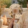 Складной ручной веер из бамбука с кисточкой Танцевальный веер Веер из ракушки в китайском стиле Украшение для дома